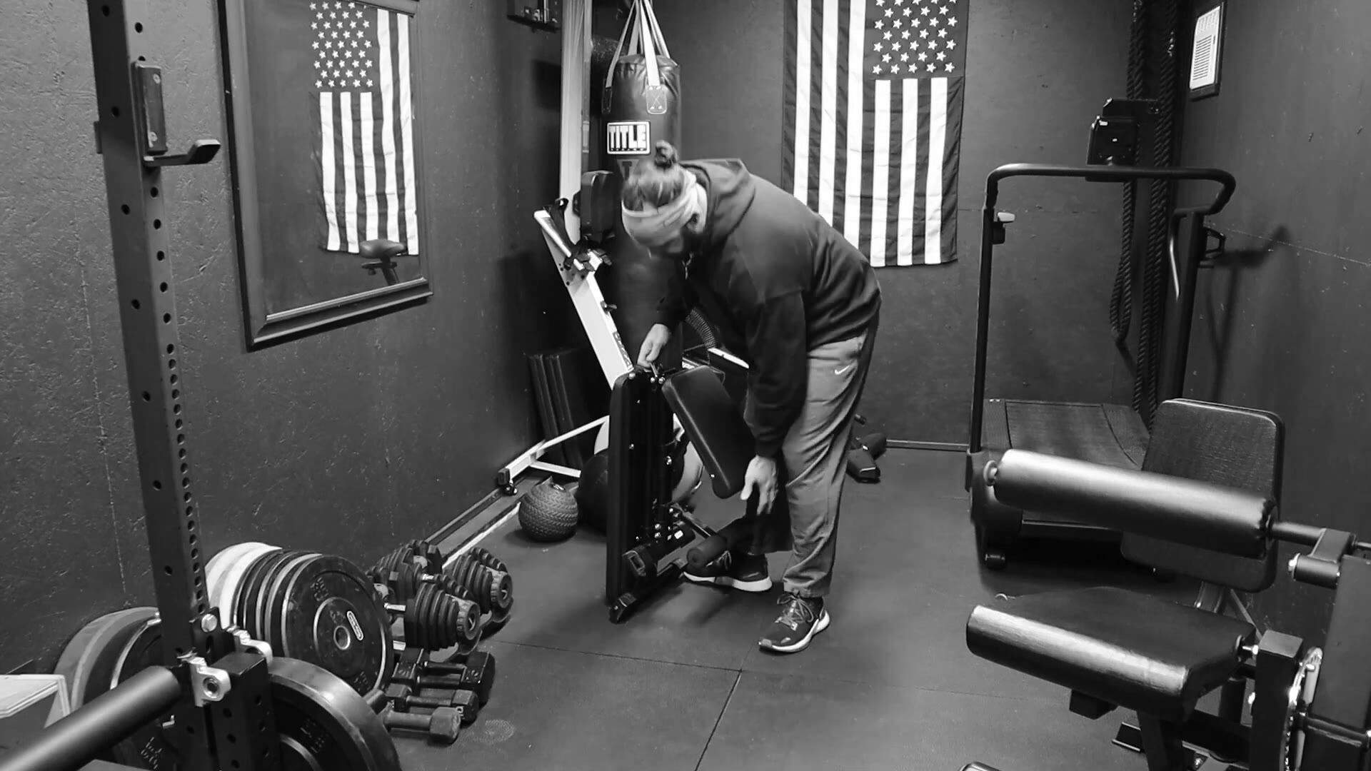Inside Big Mike's garage gym
