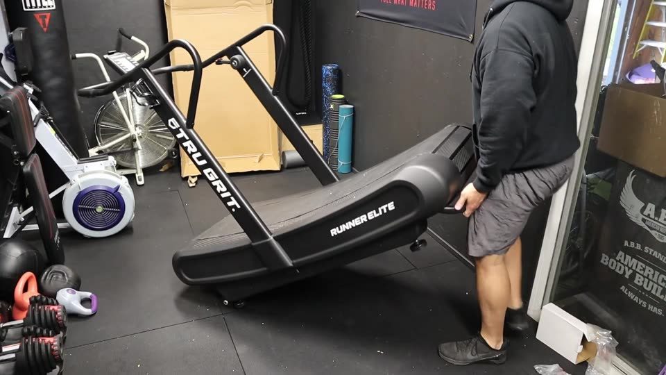 Moving it on the front wheels in my garage gym